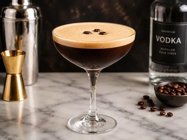 An espresso martini cocktail